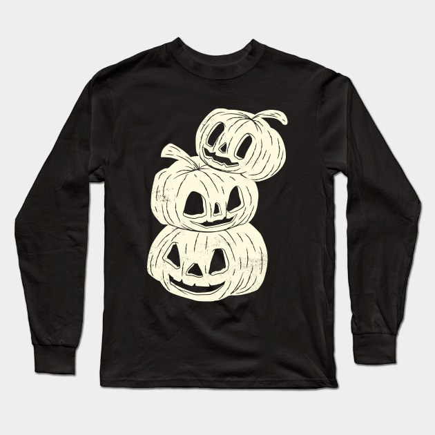 three pumpkin halloween Long Sleeve T-Shirt by Giraroad